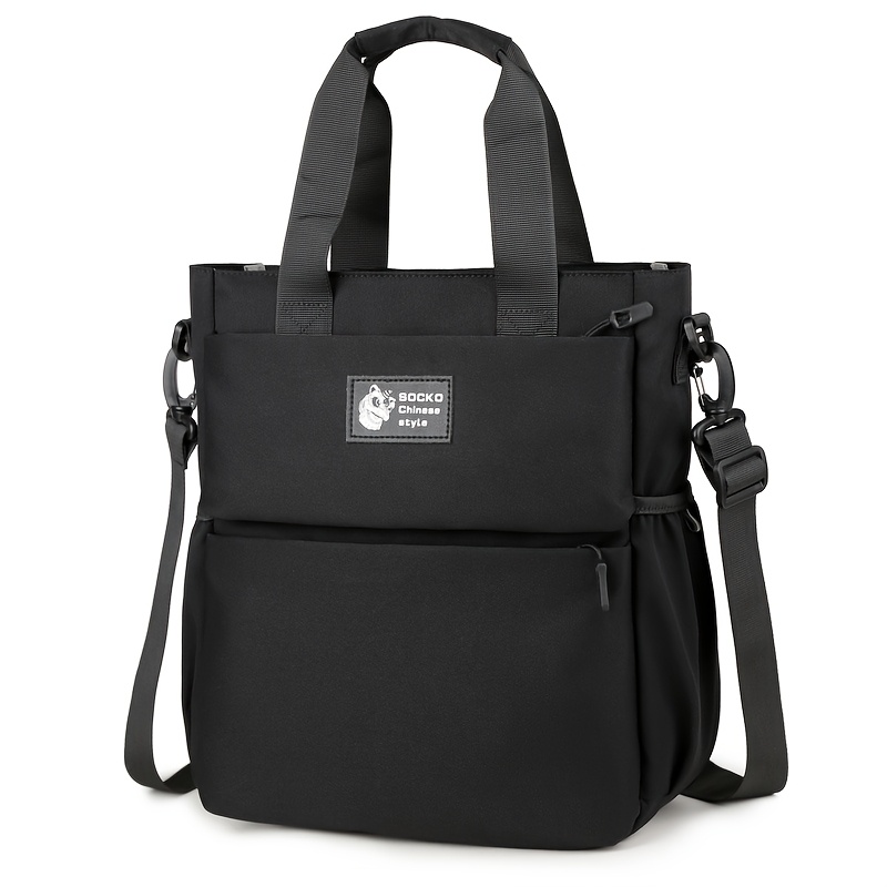 Image of Versatile 14-inch Laptop Bag - Tsa-, Polyester, With Tablet Compartment & Shoulder Strap - School, Work, And Travel - In Khaki, Coral, Blue, Black