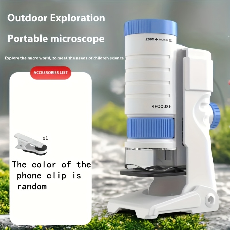 kids portable microscope with stand education tool pvc material school and home use ideal christmas thanksgiving gift educational toys Product details 8