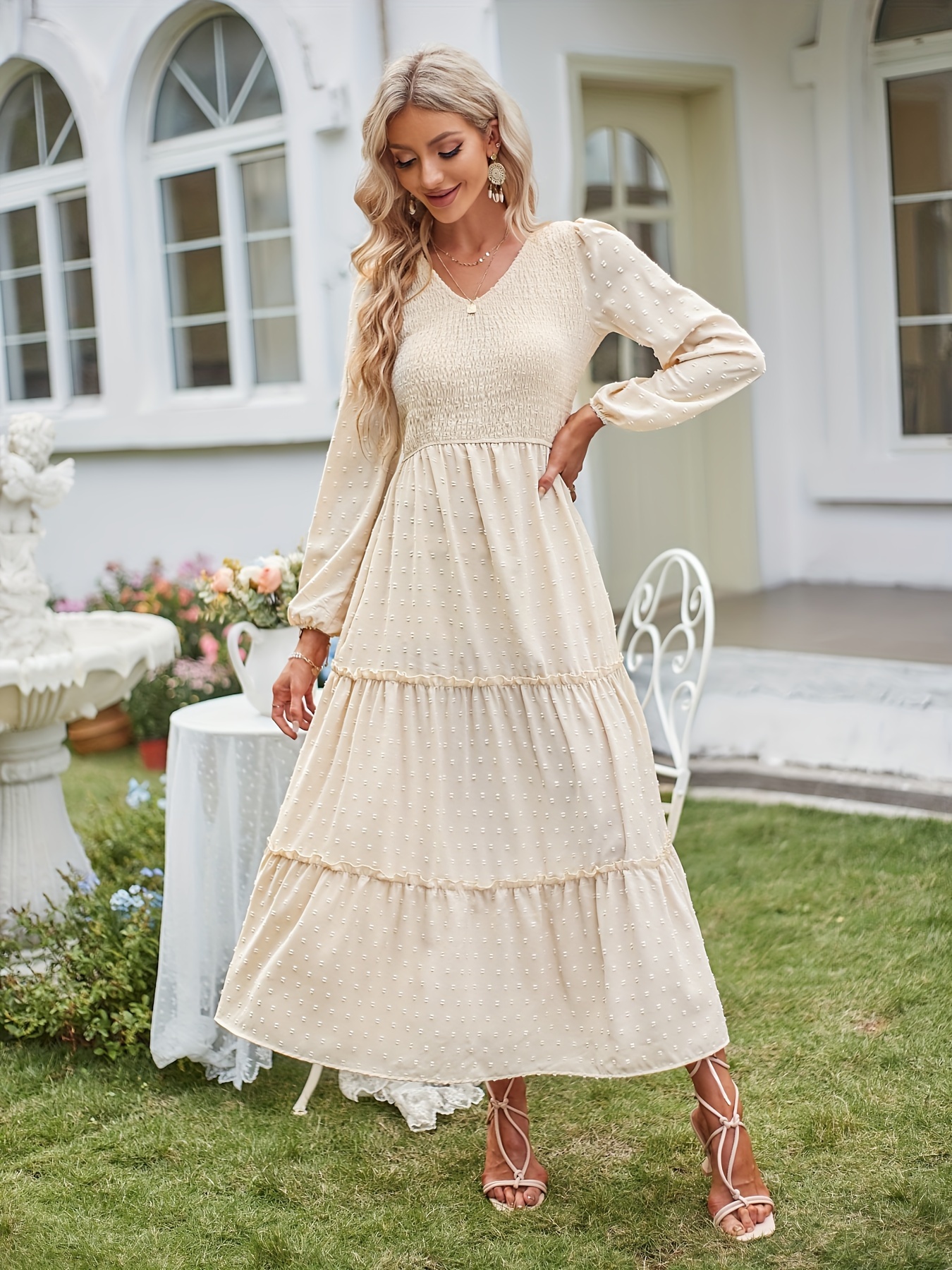 short sleeve casual plus size maxi dresses 2026 Women's Dress V Neck Summer Smocked Black at Amazon Women's Clothing store Bbonlinedress Women 1950s Retro Size:UK L (In-Rental) cupcake to choice for self