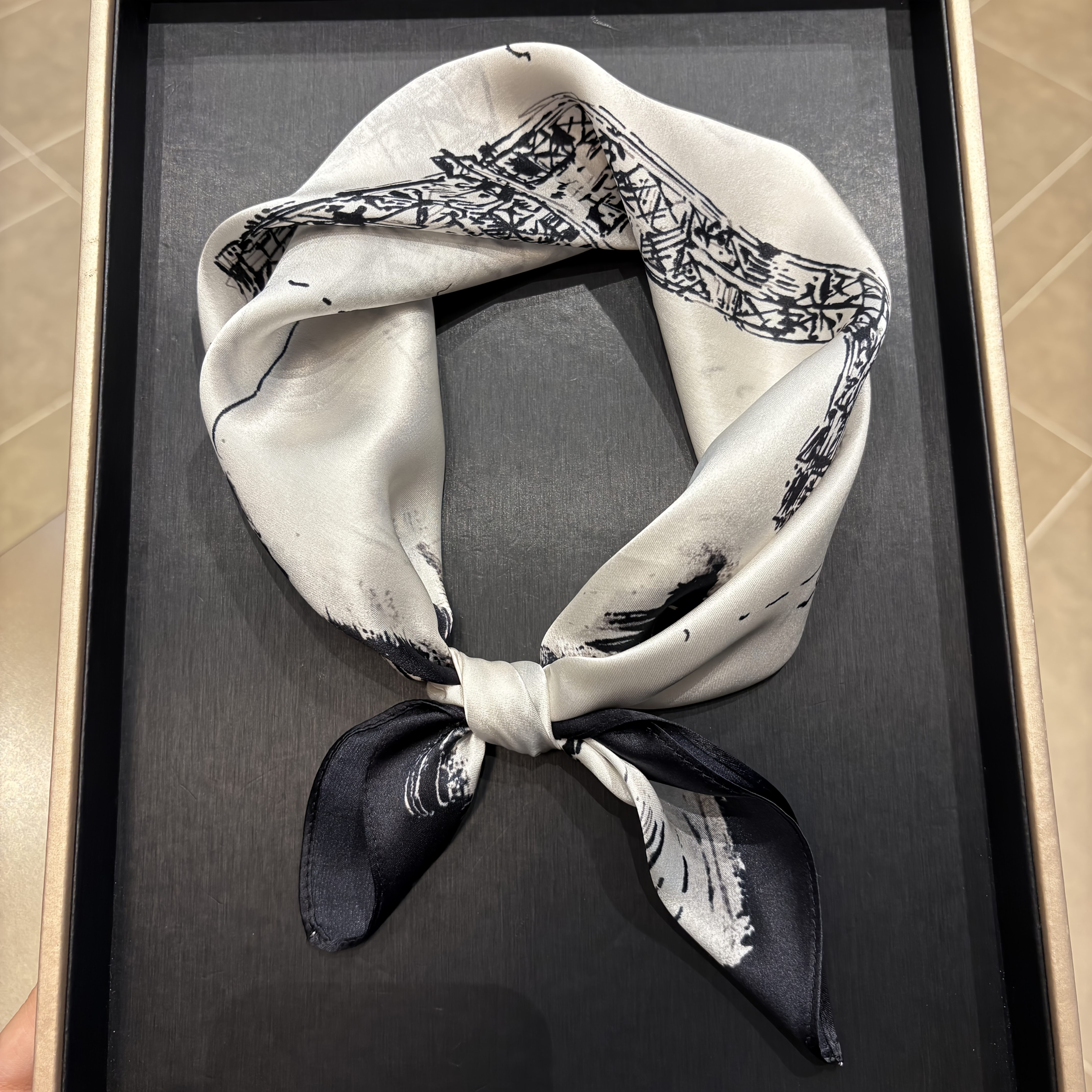 paris   pattern   scarf 20 87 inches soft and   suitable for   100 authentic   scarf Product details 1