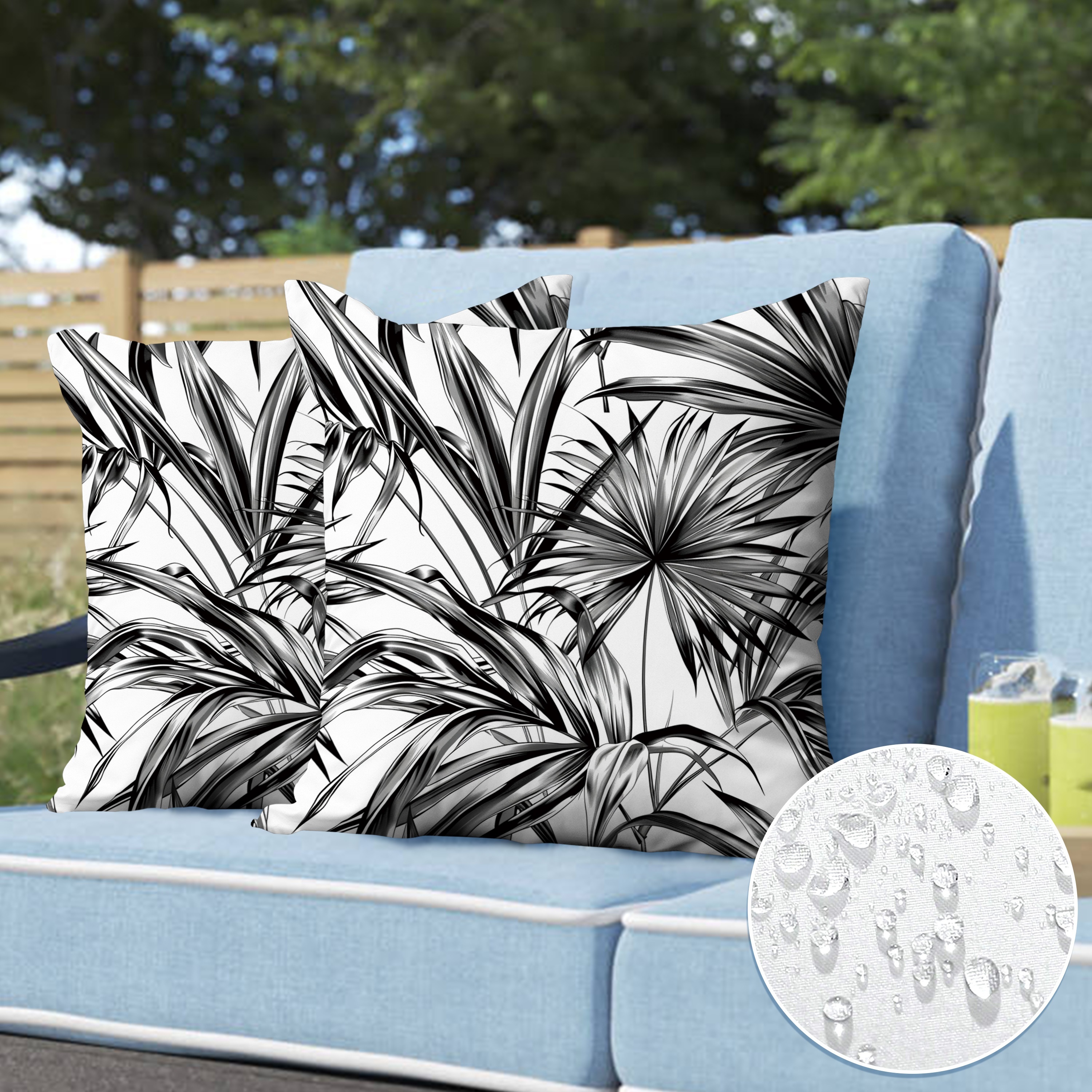 

2pcs, , Plants And 18*18 , Suitable For Furniture Bed Sofa Decoration