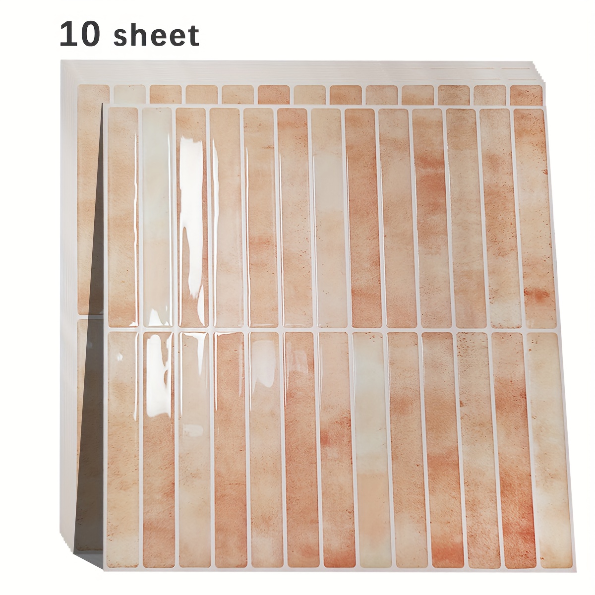 1/10pcs Self-adhesive Wall Tile, Heat Resistant Peelable Kitchen Backsplash, Waterproof Bathroom Wall Tile Sticker, Home Decor, 12"x12"
