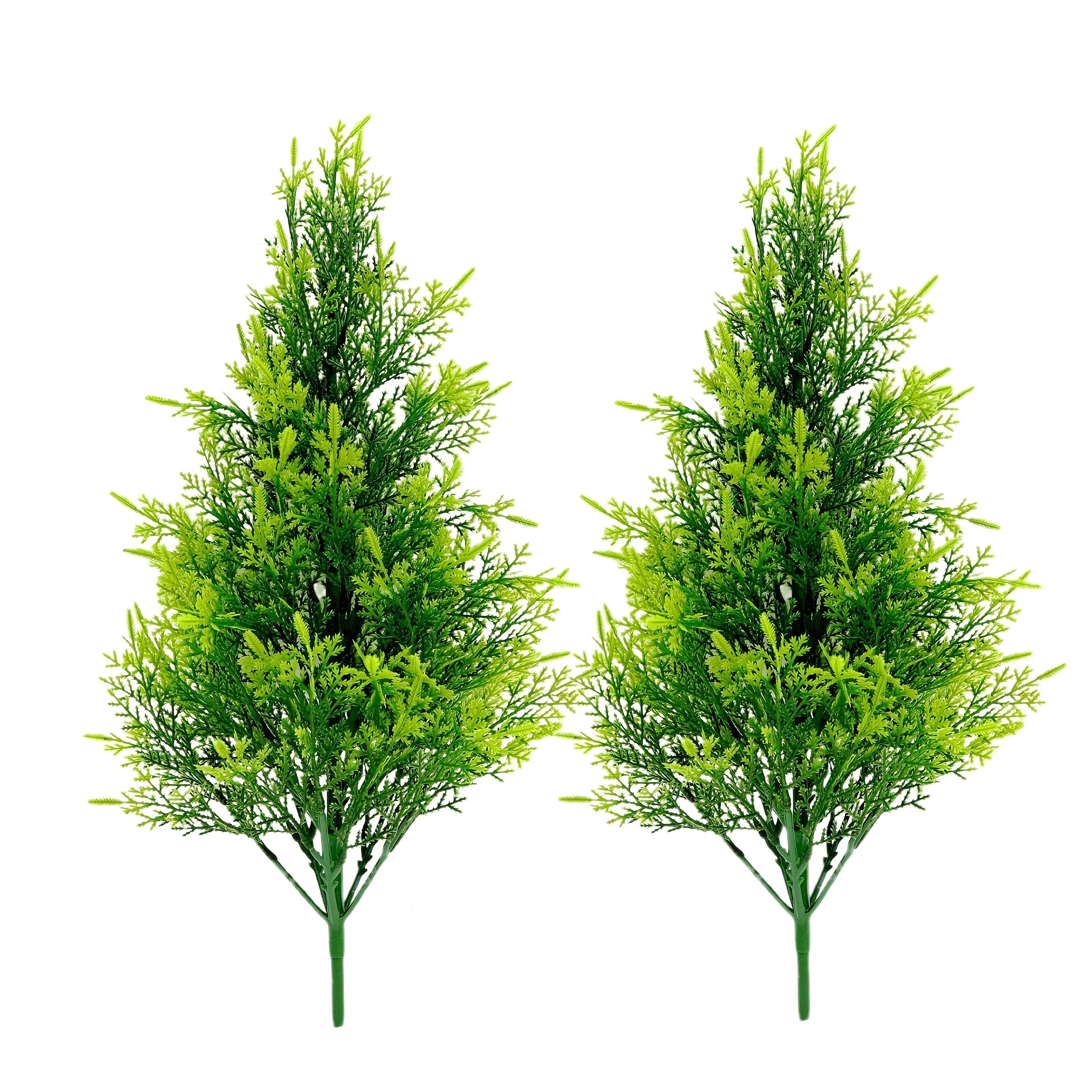 

2pcs Artificial Decorations, 17-inch - Plastic And Cast Iron Miniature Trees For Seasonal Decor, Christmas, , Easter, Hanukkah, Thanksgiving - Indoor Use