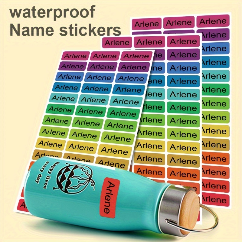 

Custom Waterproof Name Stickers - Multi-color, Pvc Personalized Labels For Office Supplies & Daily Use