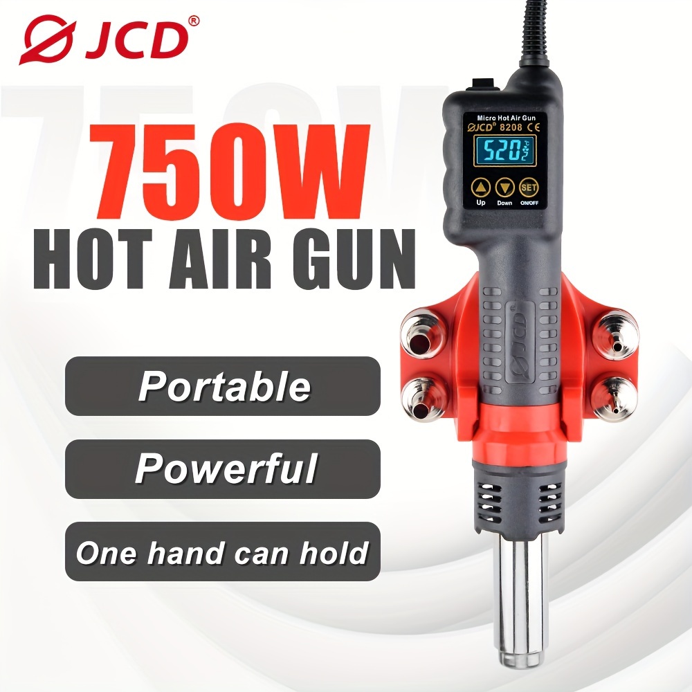 

Jcd 8208 Hot Air 750w Lcd Nozzles And Stand