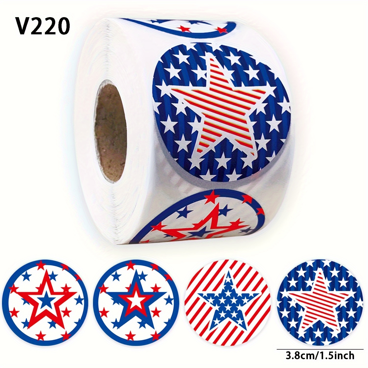 

1 Roll/500pcs, American Flag Stickers For Party Celebrations Of Easter Independence Day Patriotic Flag Decorative Stickers