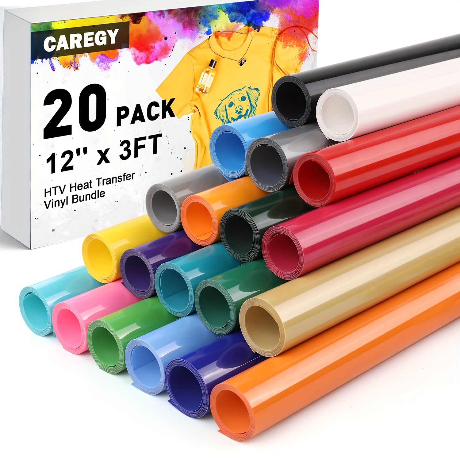 20pcs  热转印乙烯基，用于cricut机器，熨斗乙烯基，用于t恤枕头 商品详情 0