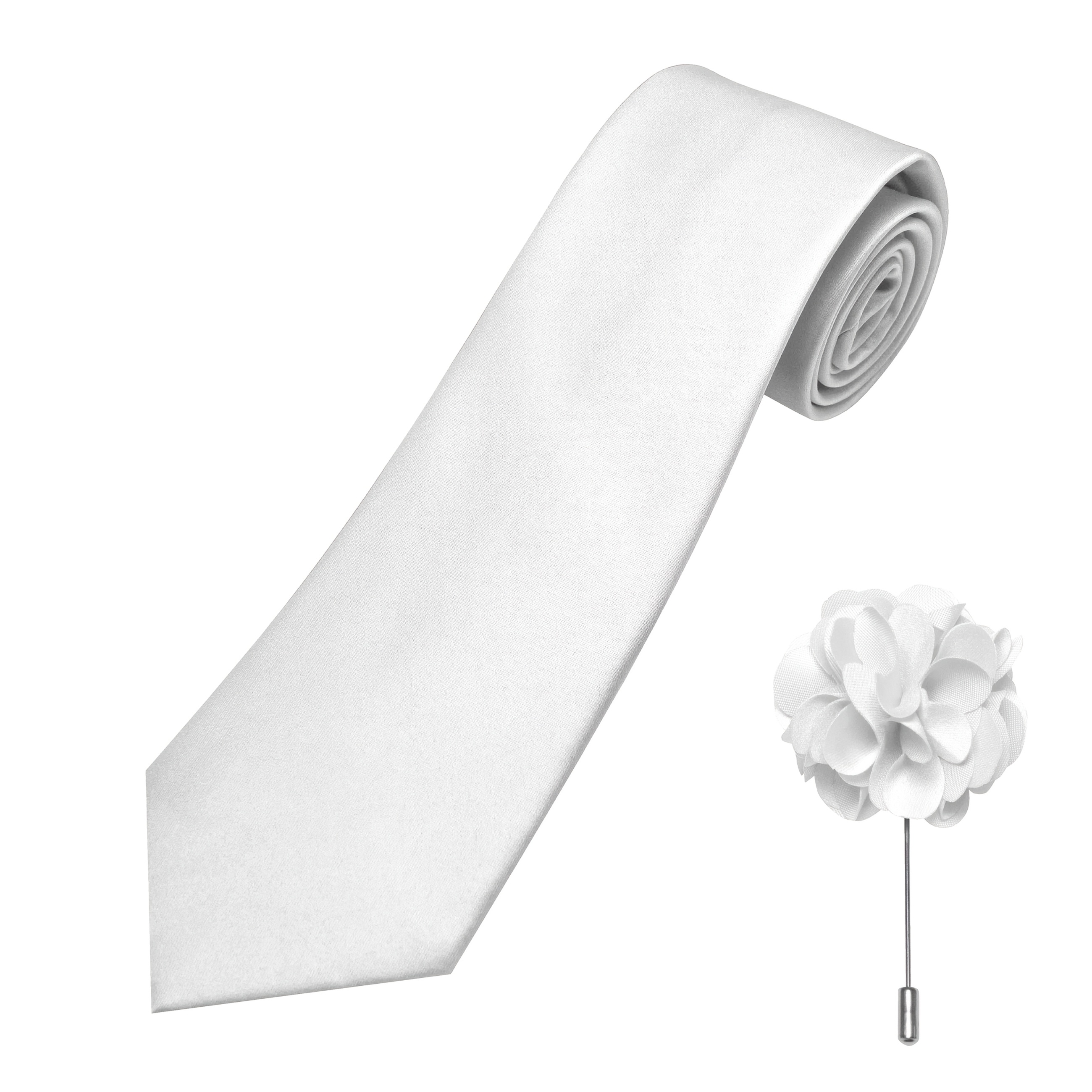 TEMU Ensemble de luxe pour homme : Nœud papillon en satin uni avec épingle de revers à fleur assortie, accessoires pour costume de mariage et de