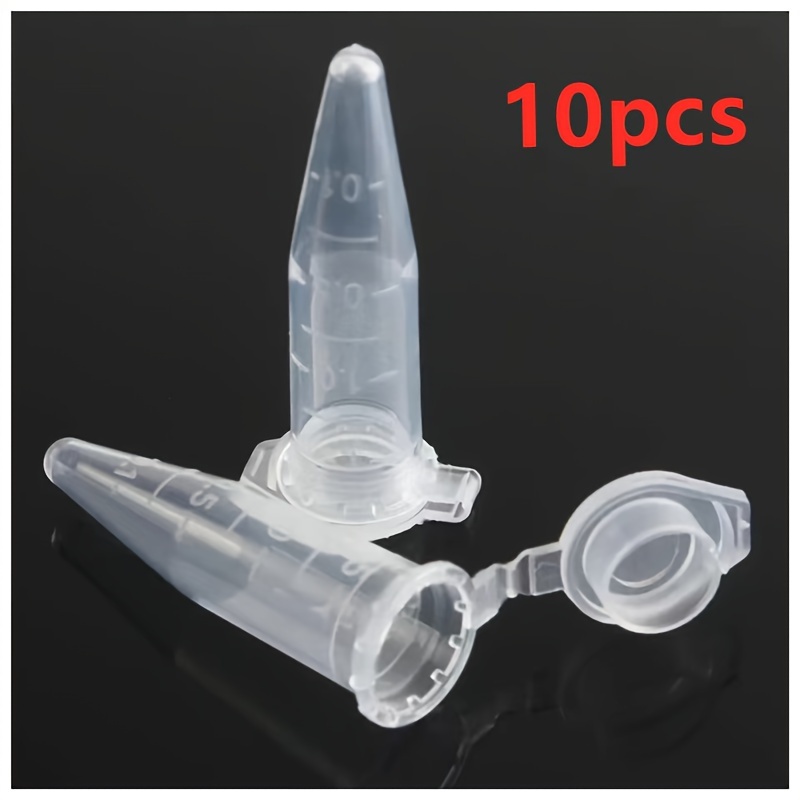 TEMU 10/100/500 Stück 1,5 ml Labor Mini Röhrchen Auslaufsicher Mikrozentrifuge Kleine Flaschenverschluss Kunststoff Probenlagerungsflasche