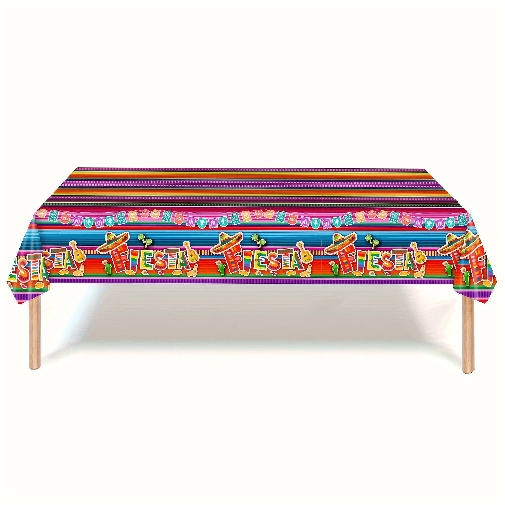 

Festive Mexican Carnival Party Tablecloth - Durable Plastic, Vibrant Print For Birthdays & Cinco De Mayo Celebrations