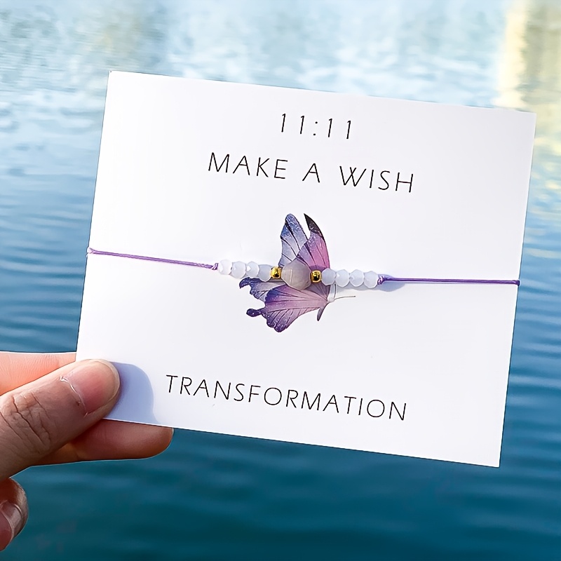 TEMU Pulsera de Transformation11:11 a con cuentas de cristal y dije 11:11 - Cuentas sin recubrimiento, regalo significativo para mujeres y hombres,