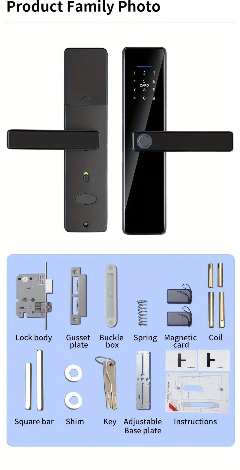 for smart   entry door lock with   password   battery powered app controlled security for home details 13