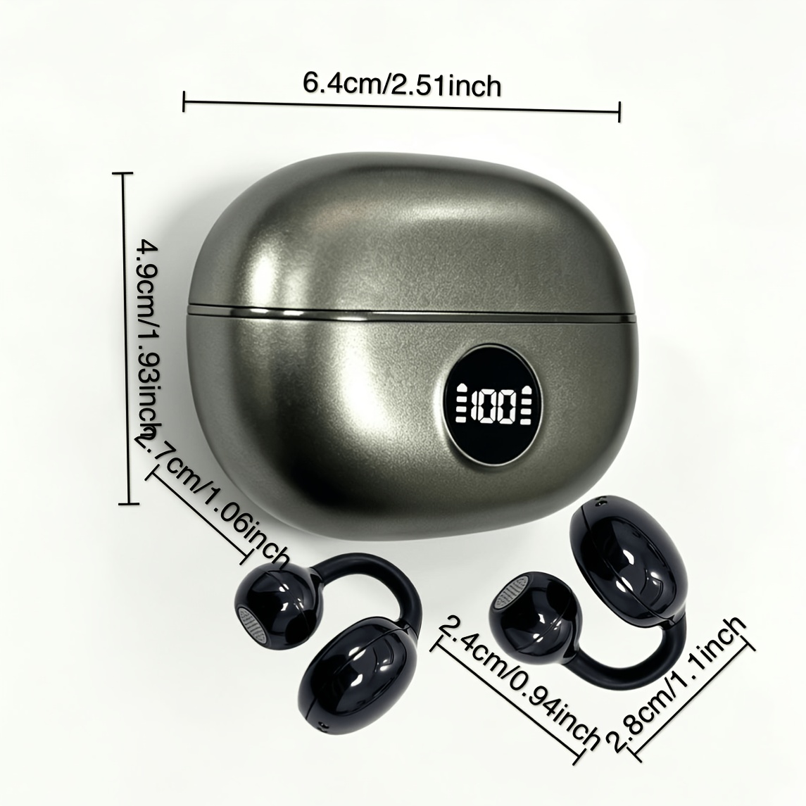 1pc   clip on bluetooth earbuds open ear air conduction non in ear designed for sports and running ultra long   large capacity high   clear calls comfortable for long wear   wireless bluetooth
