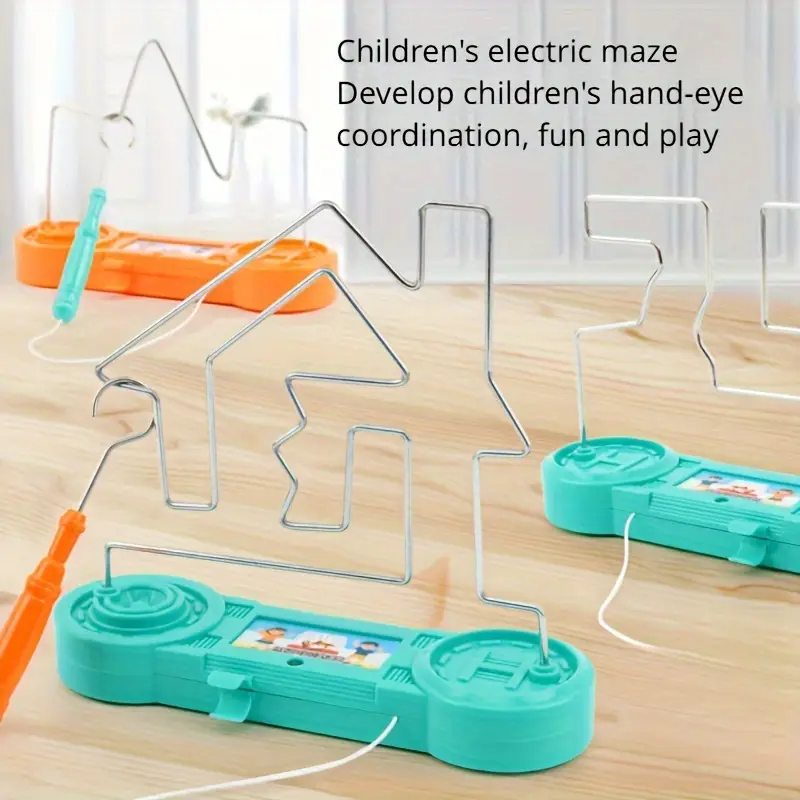 electric touch maze game collision electric shock toy plastic and metal for kindergarten competitive touch maze party fun game details 2