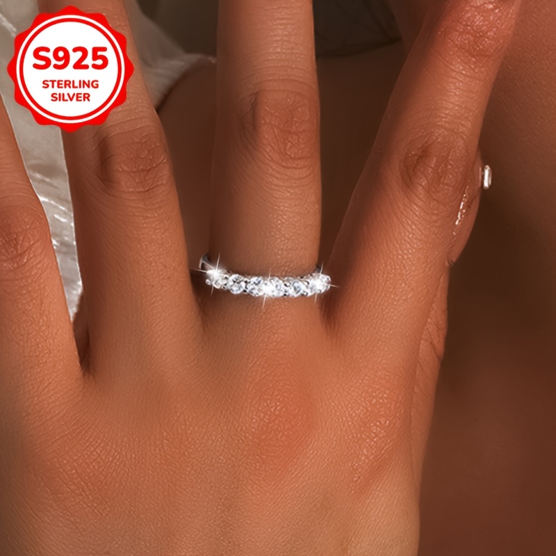 925 Silver Women's Ring with Synthetic Zirconia - Adjustable and Elegant