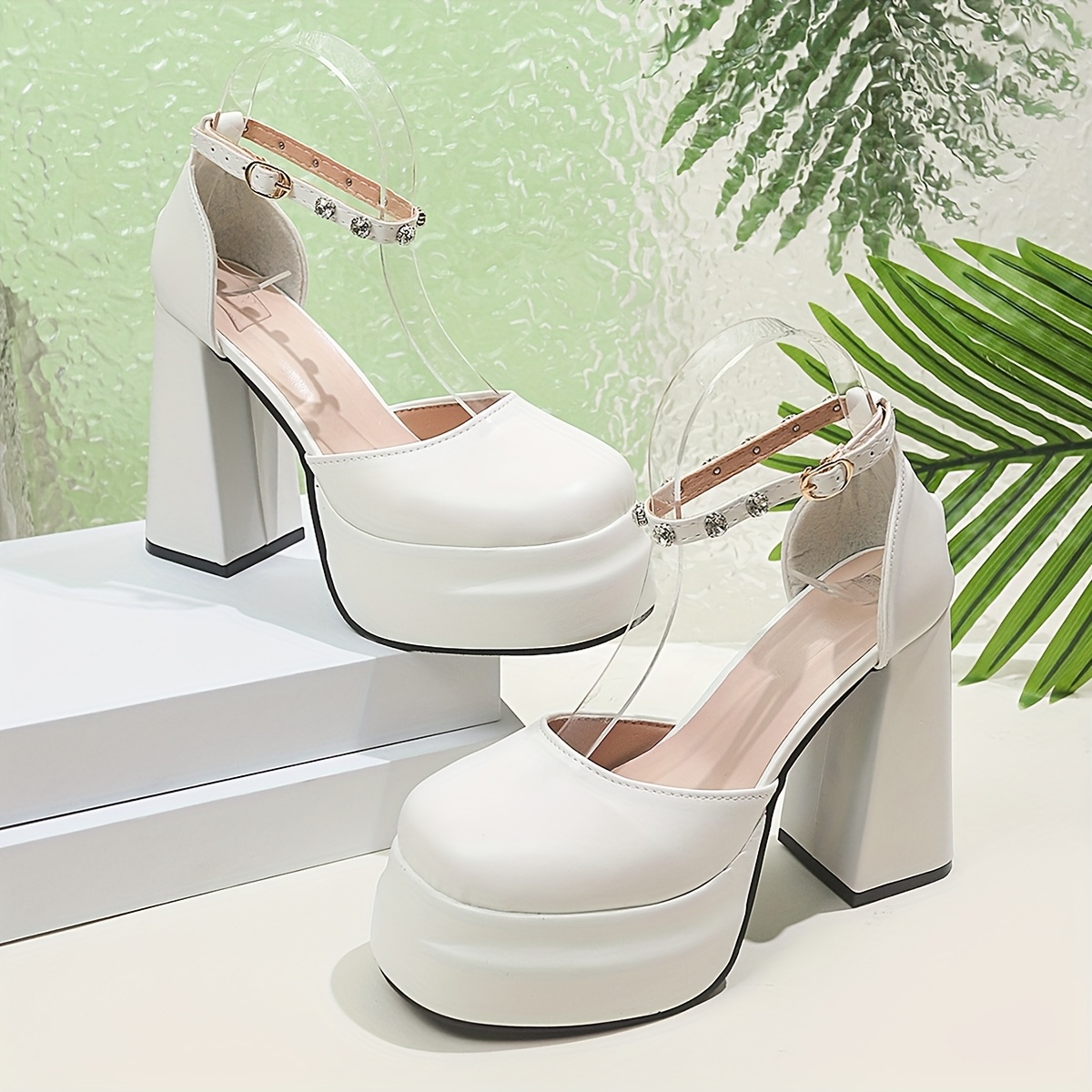 zapatos tacón plataforma elegantes mujer tacón ancho Temu Guatemala