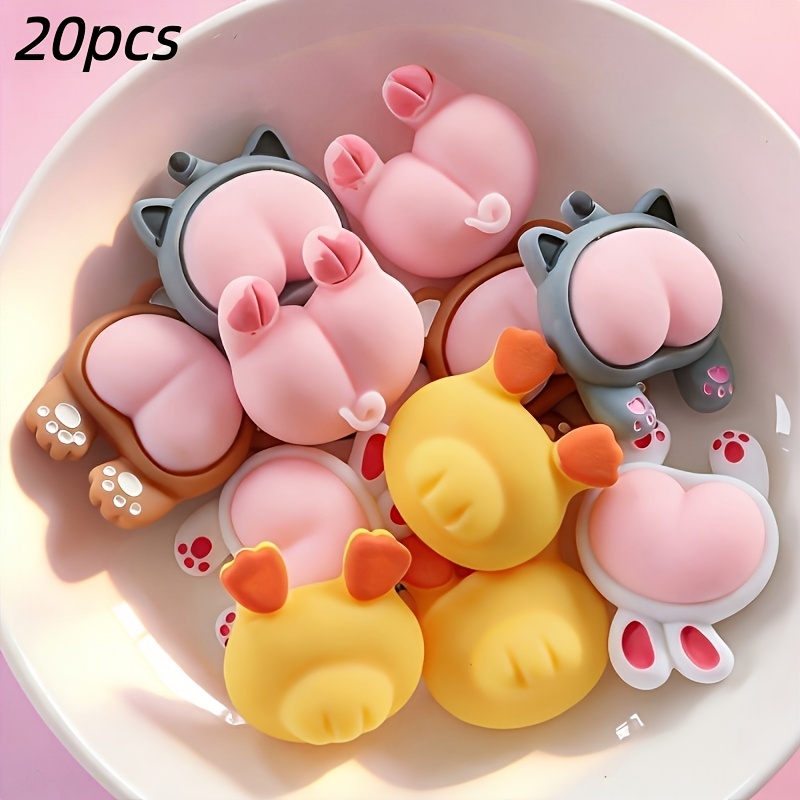 TEMU 20pcs Cute And Cartoon-style Car Ornaments, Random Assortment Of 20pcs (20 Ornaments   20 Adhesive Stickers), Adorable Little Animal Shapes, Car