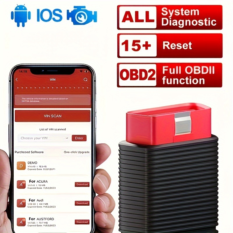 

Mini Obd2 Scanner Car Diagnostic Tool 15 Reset Service (free Oil/sas) Full Obd2 Scan Tool Auto Vin Lifetime Free Use Works For Android Ios Phone