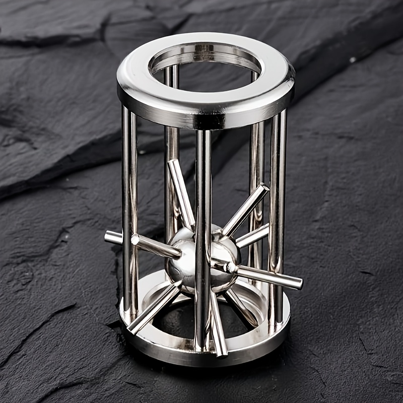 Stainless Steel Cage Challenge Game - Adult Complex Puzzle Toy, Ideal Gift For Birthday, Anniversary, Singles Party And Valentine's Day, Performance Accessory, 14+ Years Old, Small