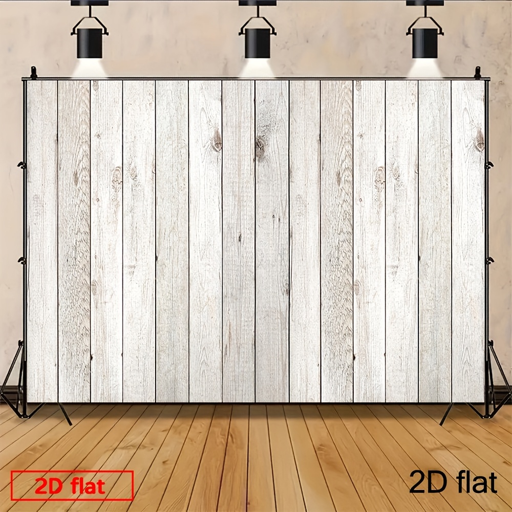 White Wood Plank Floor Mat Photography Backdrop for Newborn Shoots