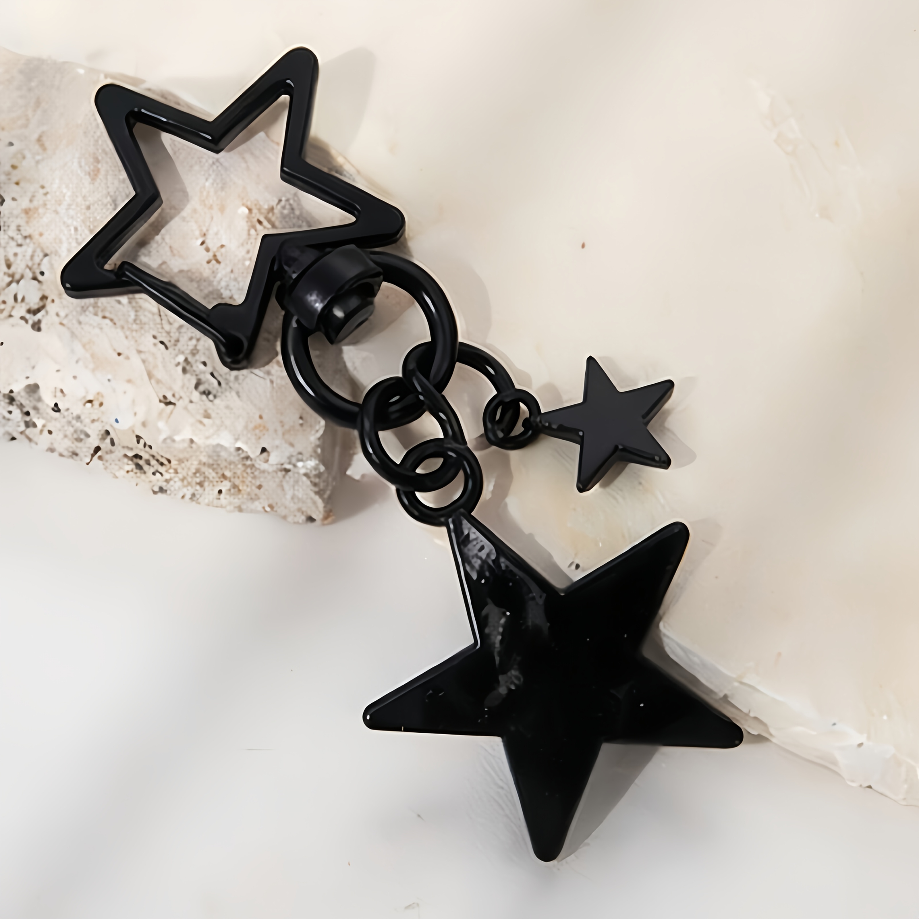TEMU Portachiavi a forma di stella grande e in stile dark, per borse, portachiavi per auto e come decorazione per borse, portachiavi natalizio da