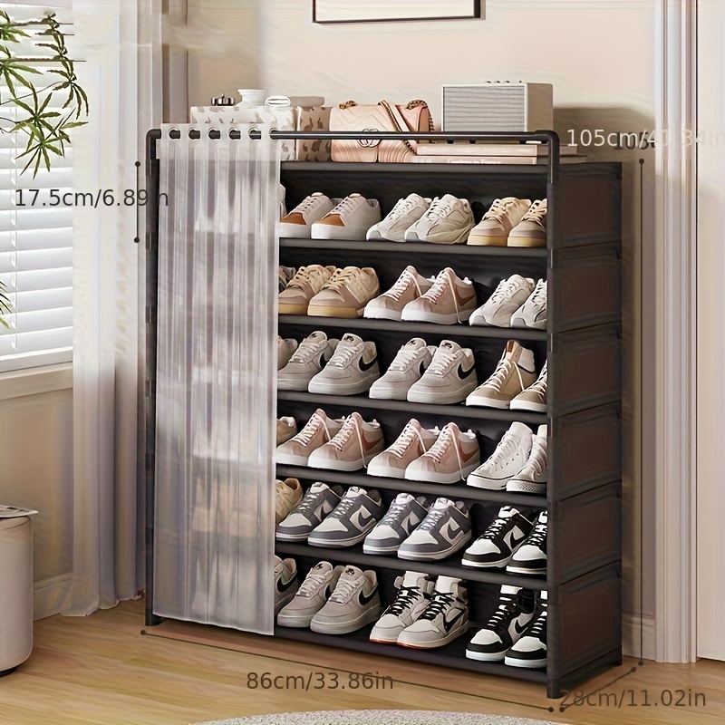 TEMU 1 Set - Dustproof And Transparent Retail Shoe Display Cabinet, Foldable, Dustproof, Non-slip Bottom, Easy To Clean, Suitable For Storing Shoes,