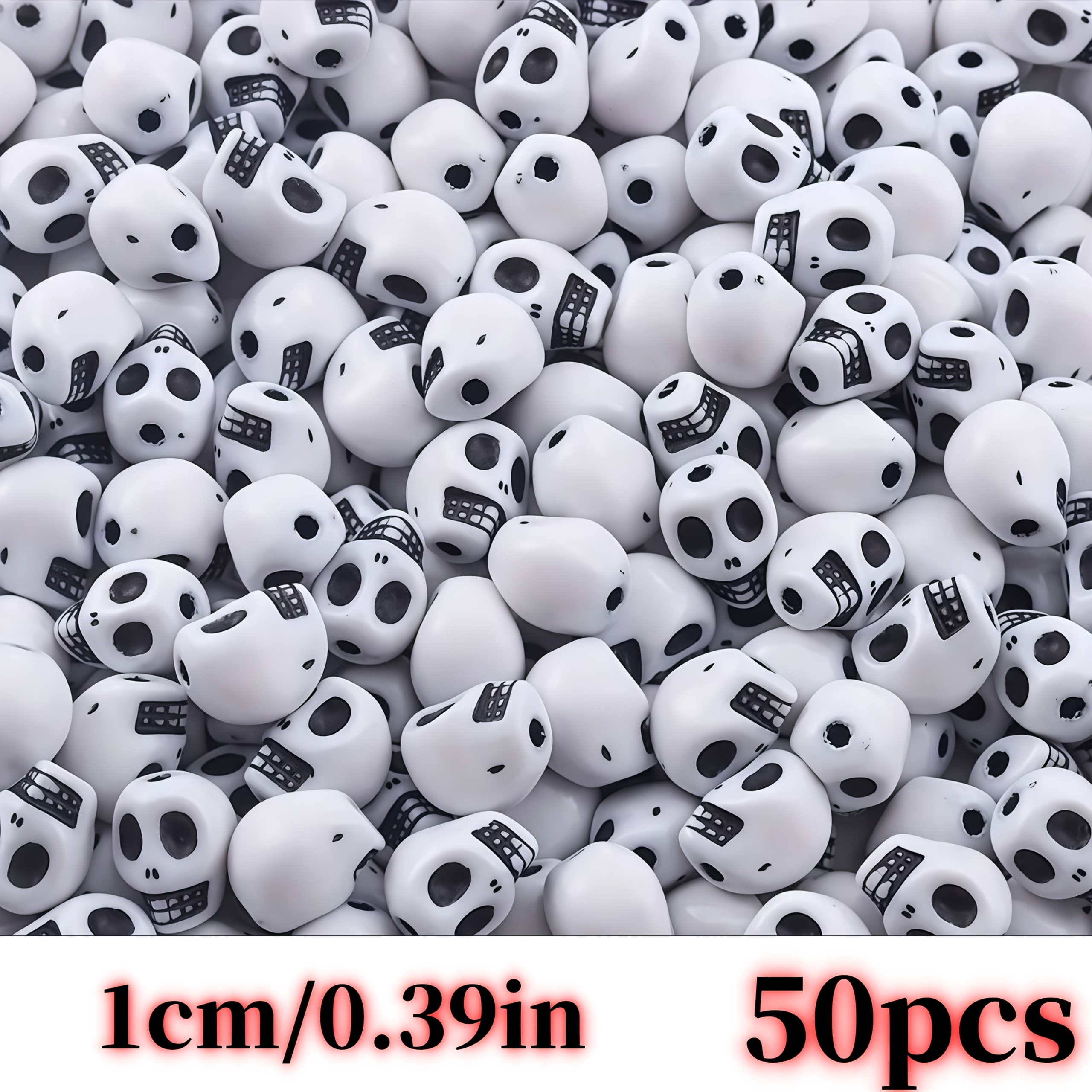 TEMU 50pz Perline 10mm, Perline Acriliche, Perline Distanziatrici, Accessori Gioielli. Perline Decorative