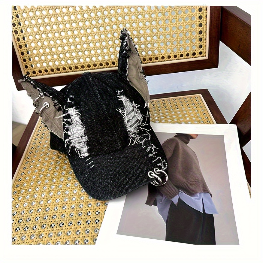 gothic punk rock metal decorated baseball cap y2k dark 