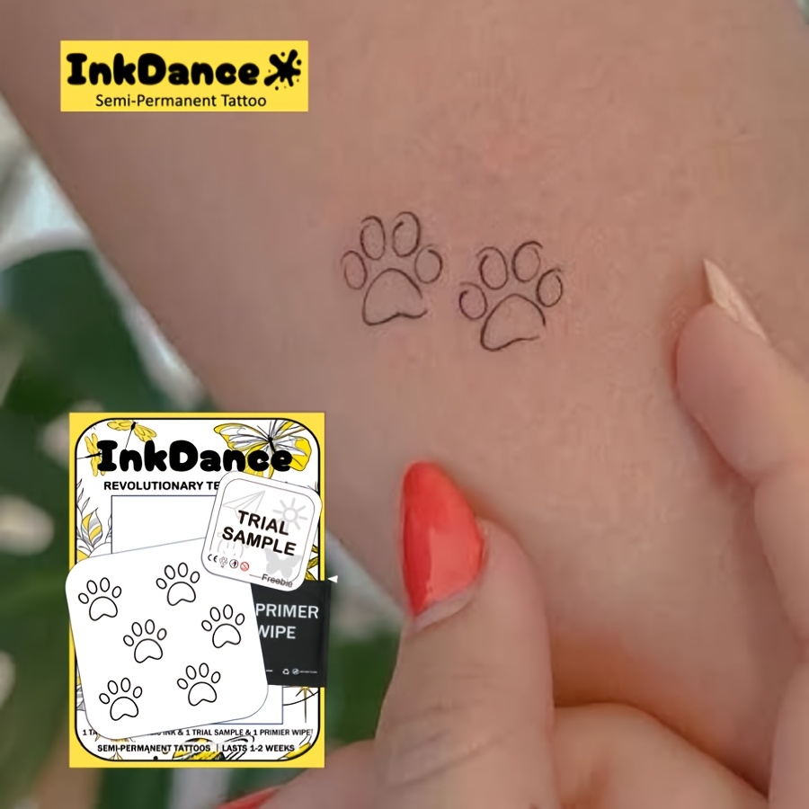 Image of " Paw" Technology Tattoos, Semi-permanent Tattoos, Temporary Tattoos, Long Lasting, Simple Cute Women Tattoo, Fake Tattoos, Water-resistant, Authentic Tattoo Look, Plant-based Mnf186