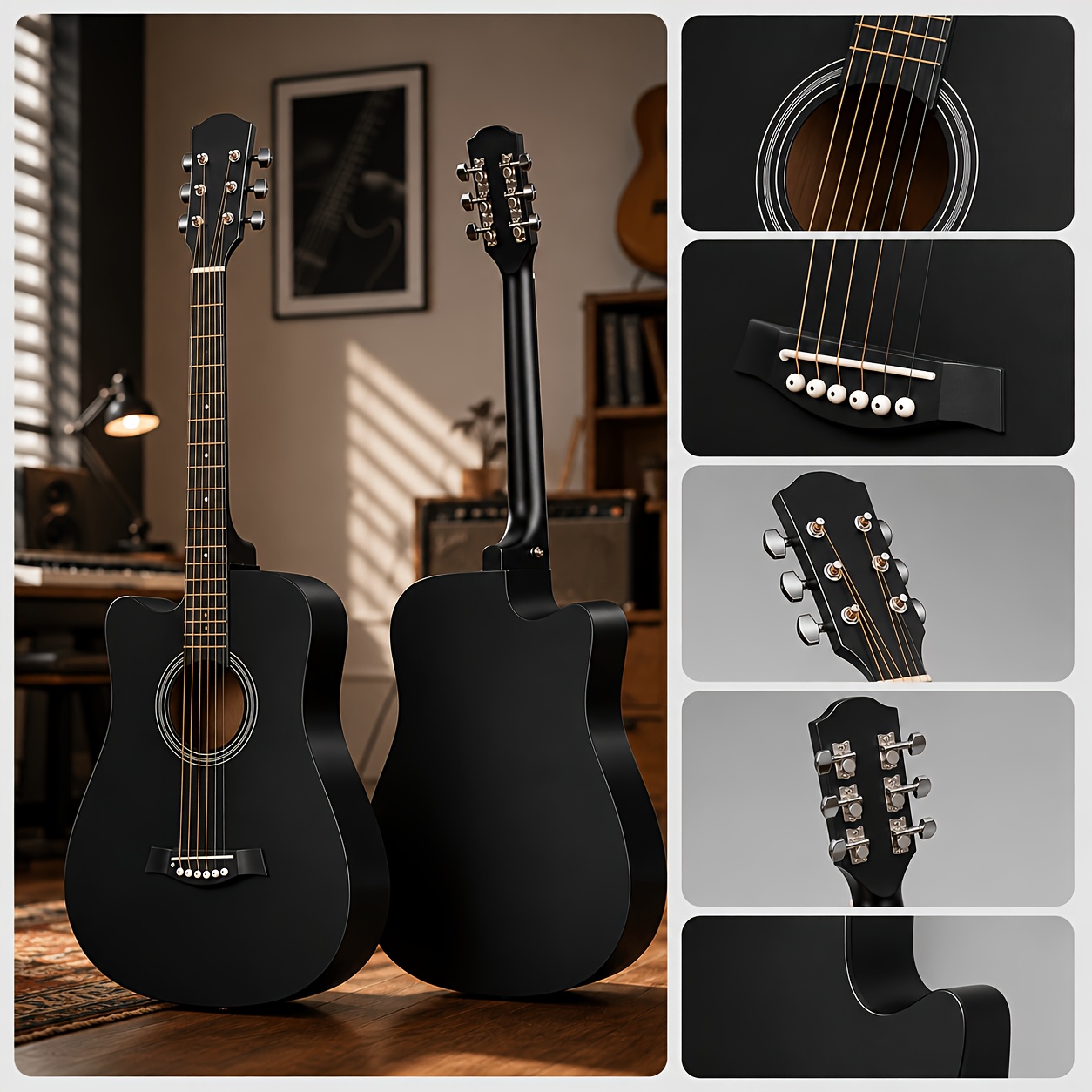 5 Colors Available 38" Acoustic Guitar Starter Kit 6-String... product image 5