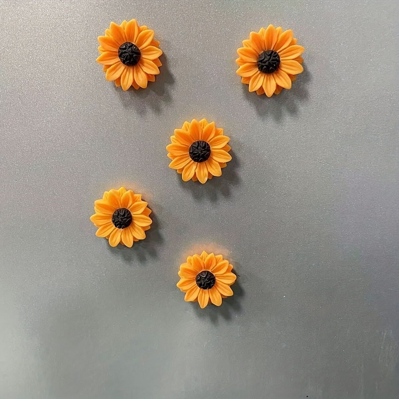 5pcs Sunflower Resin Magnets, Kitchen Fridge Magnets Office Message Board Suitable For Holiday Gifts And Home Decor
