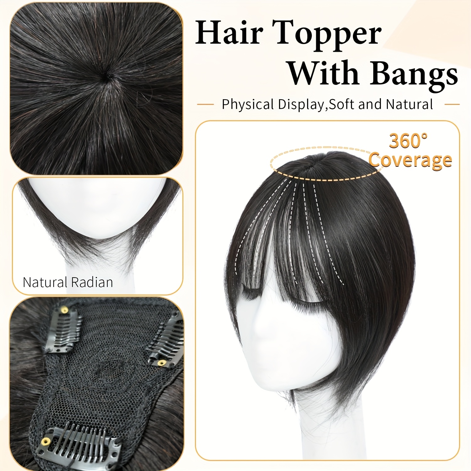 stright hair toppers women real human hair 8 10 inch natural  display picture 3