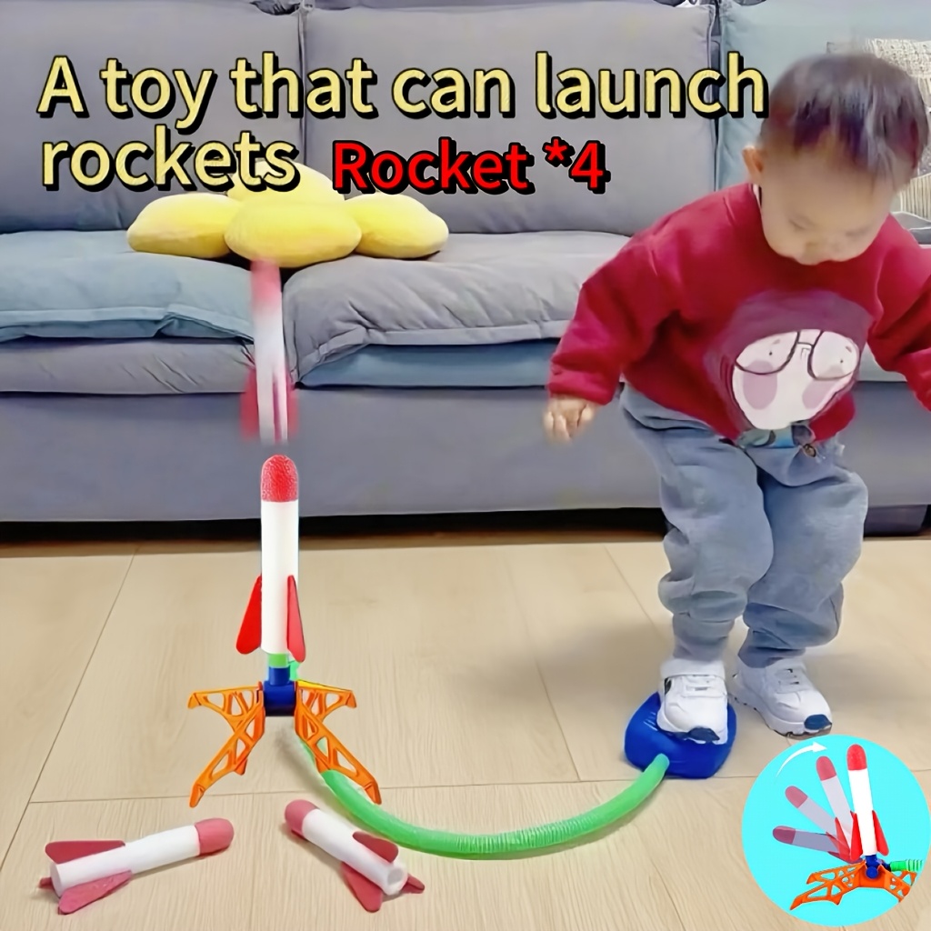 Image of Outdoor Launch Rocket Interactive Toy, Suitable For Indoor And Outdoor, Foot- Rocket Toy, Easter Gift, Halloween Christmas Gift, Boys And Girls Like To Give Gifts
