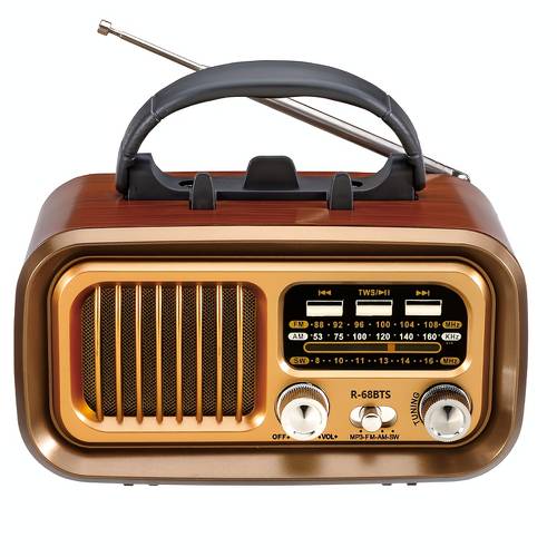 portable am fm sw wireless radio retro vintage transistor radio with battery operated usb rechargeable tws support tf card usb playing