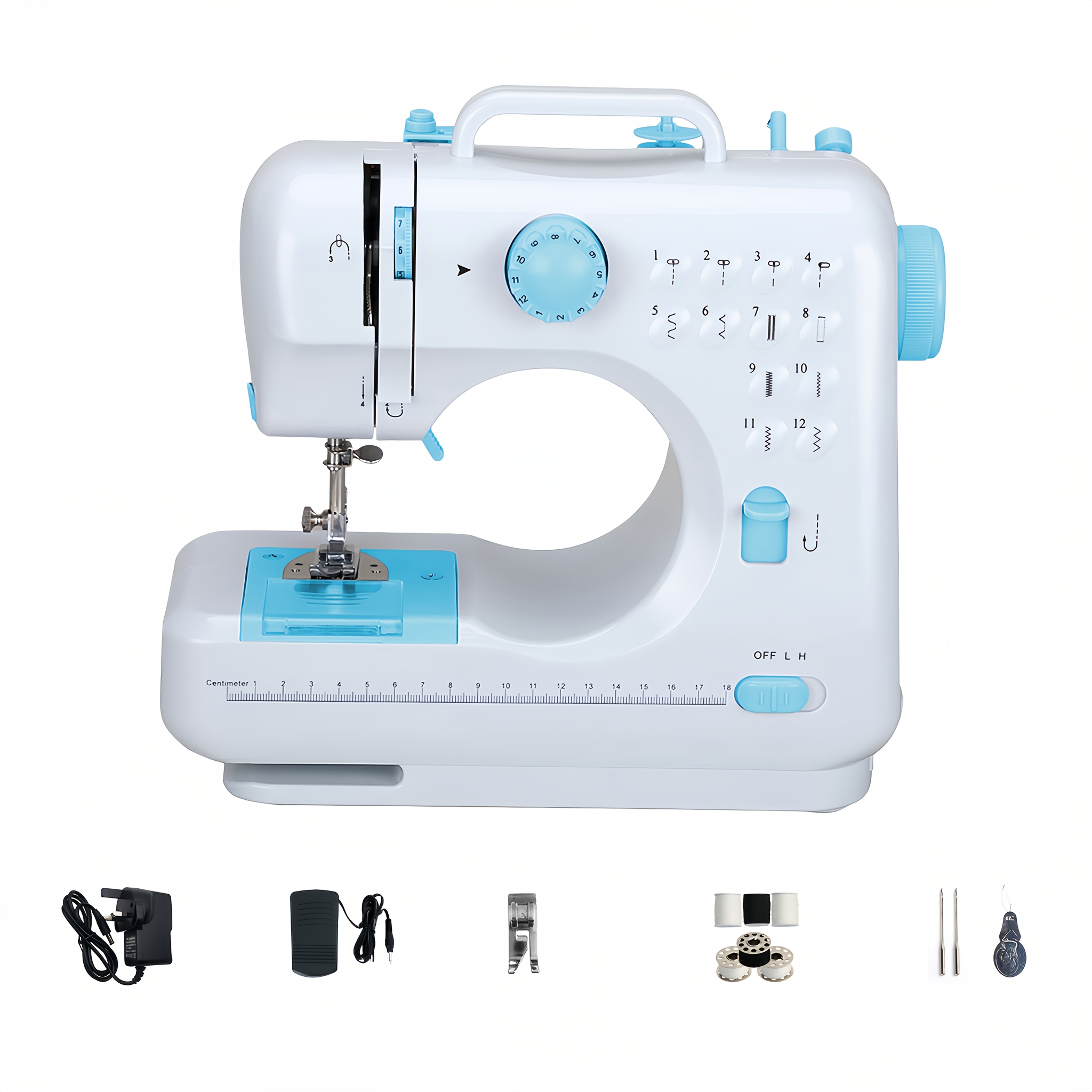 TEMU 12 Needle Multifunction Sewing Machine, Home Sewing Machine, Electric Sewing Machine, Mini Portable Sewing Machine, Twin Thread Sewing Machine