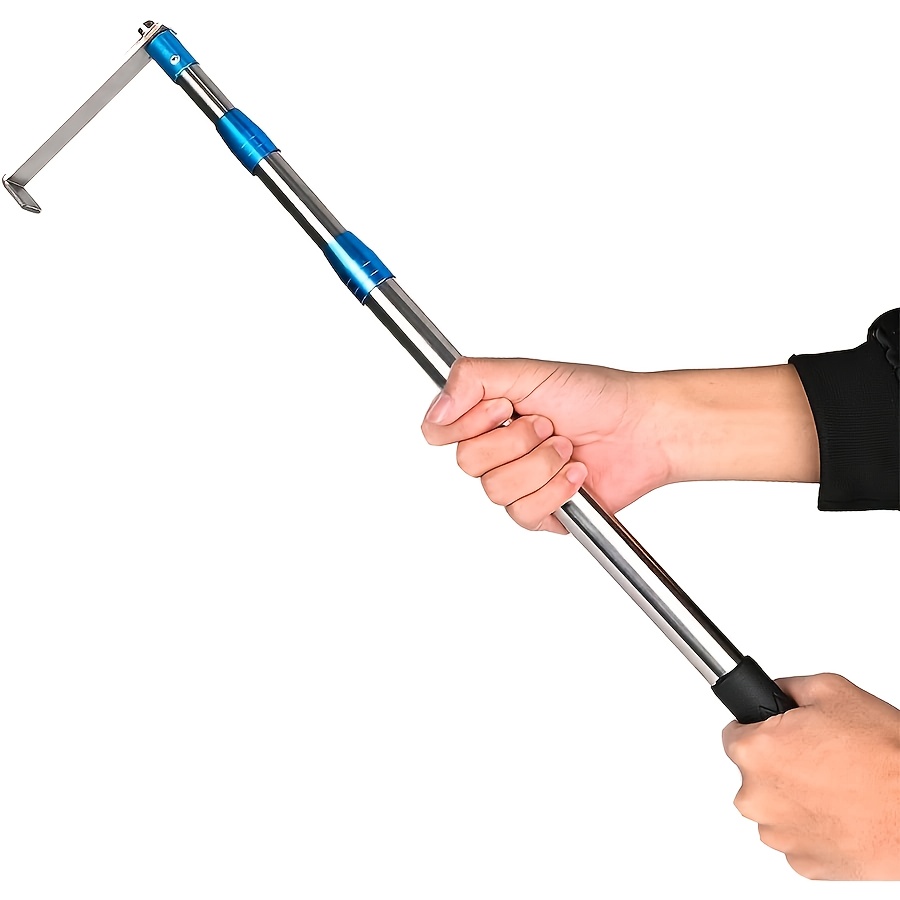 

Stainless Steel Telescopic Grabber Pole, Multi-functional Extendable Hook Stick, Outdoor For Home And Garden Use