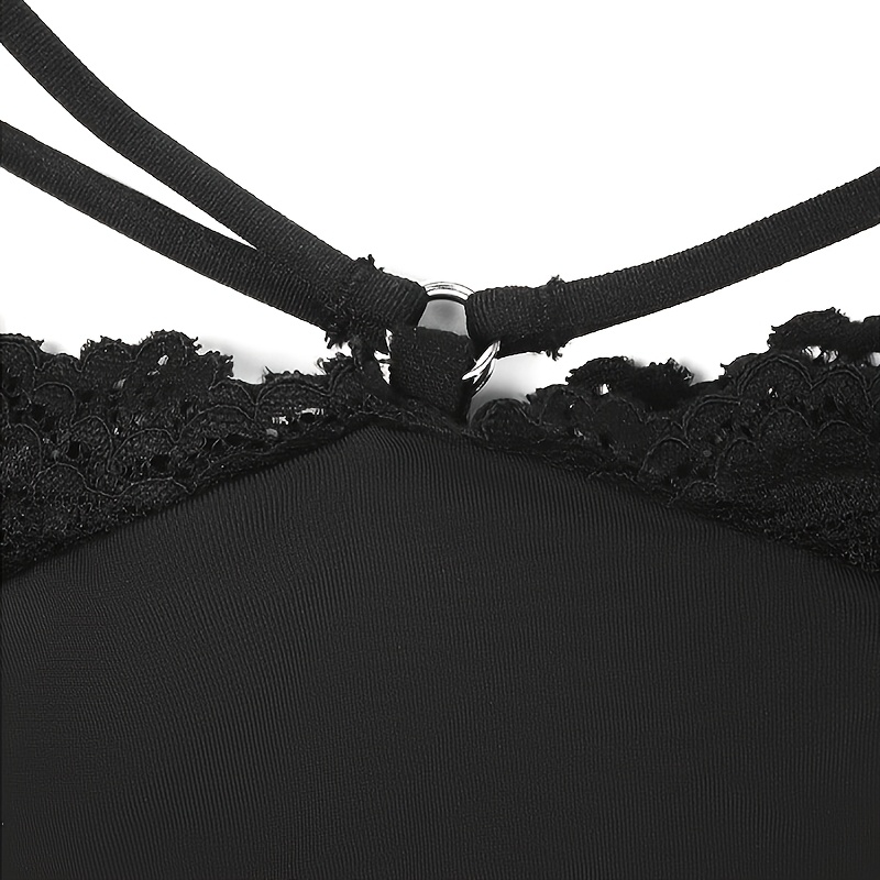 [Sexy Black Lace Thong] Sexy Black Lace Thin Rope Low Waist Thong Underwear for Women - Ladies Panties Girlfriend Wife Gifts