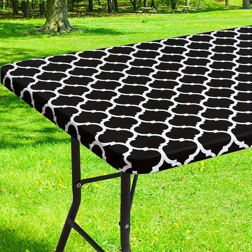 1pc rectangular moroccan tablecloth waterproof and oil proof vinyl cover with surface ideal for indoor outdoor patio picnic camping party banquet restaurant use
