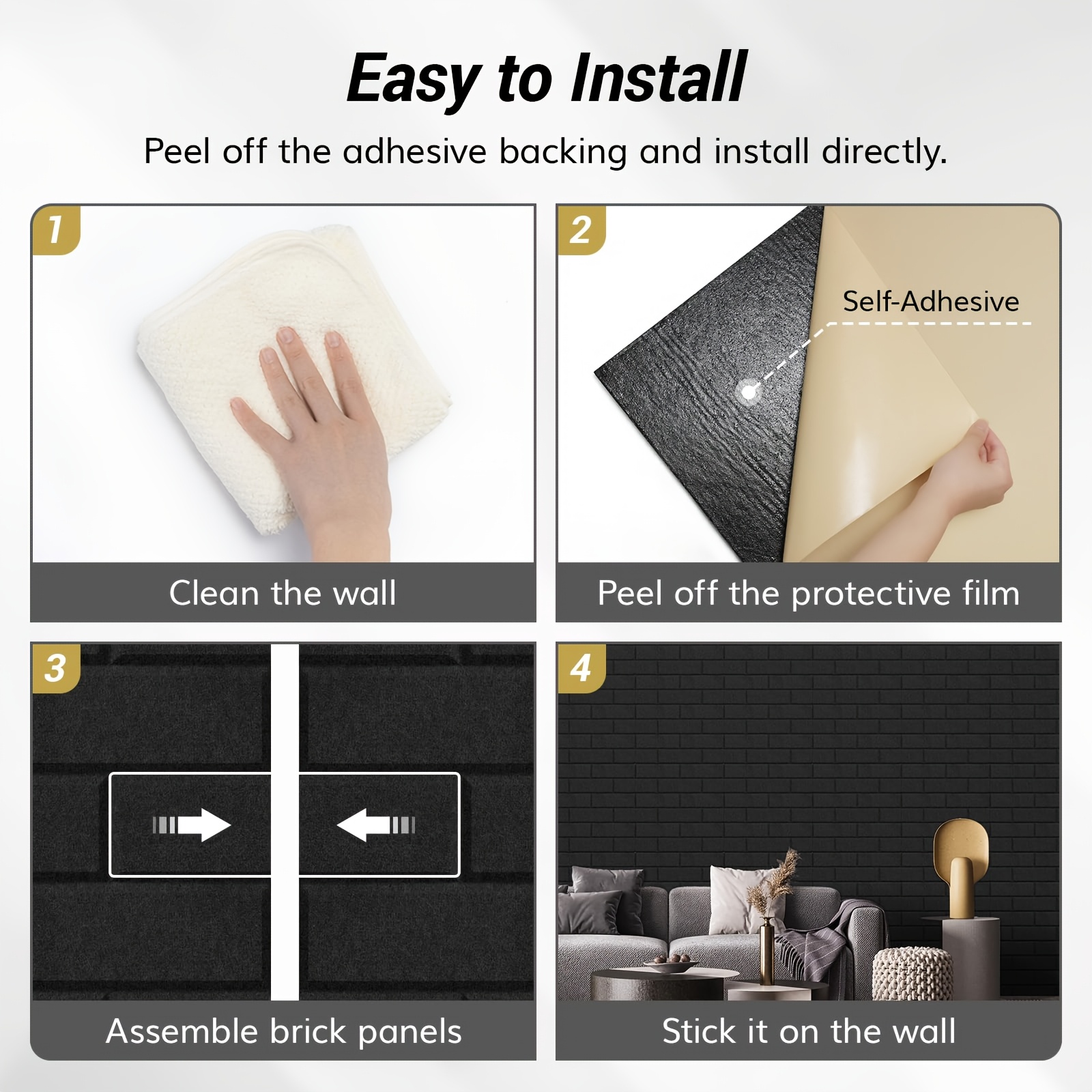 20 Pack Self-Adhesive New Brick-Pattern Soundproof Panels