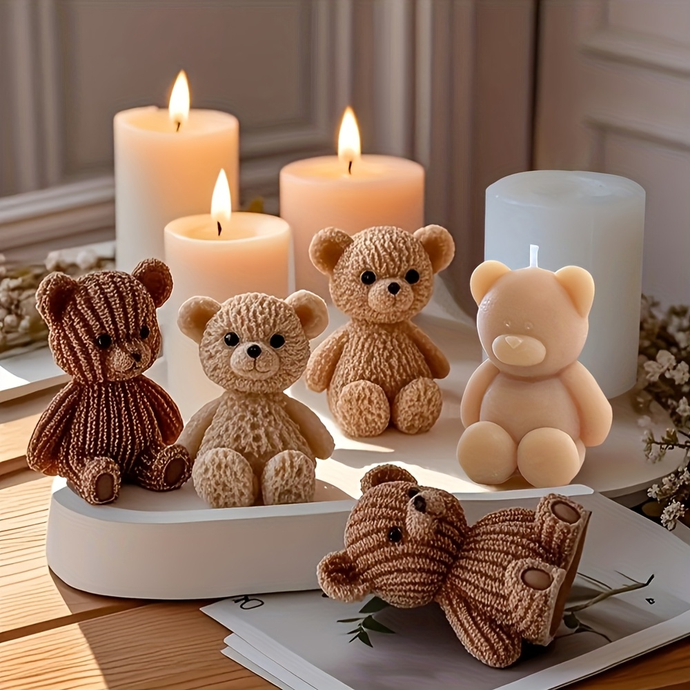 3 Mini Bear Silicone Candle Molds