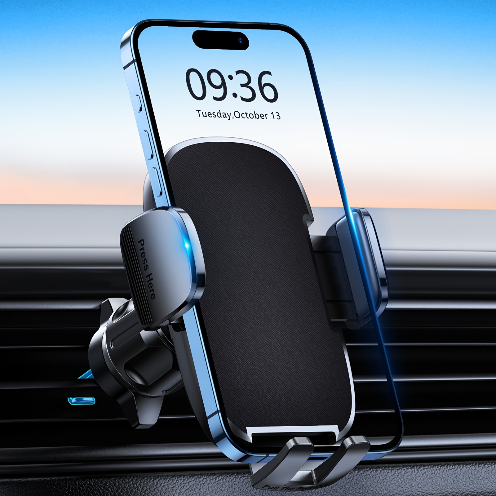 Car Phone Holder, Air Vent Phone Holder For Cars Release, Upgraded Sturdy Hook & 360° Rotation Car Phone Mount, Fit For Iphone 15/14, Galaxy S24, And Other 4-7in Smartphones