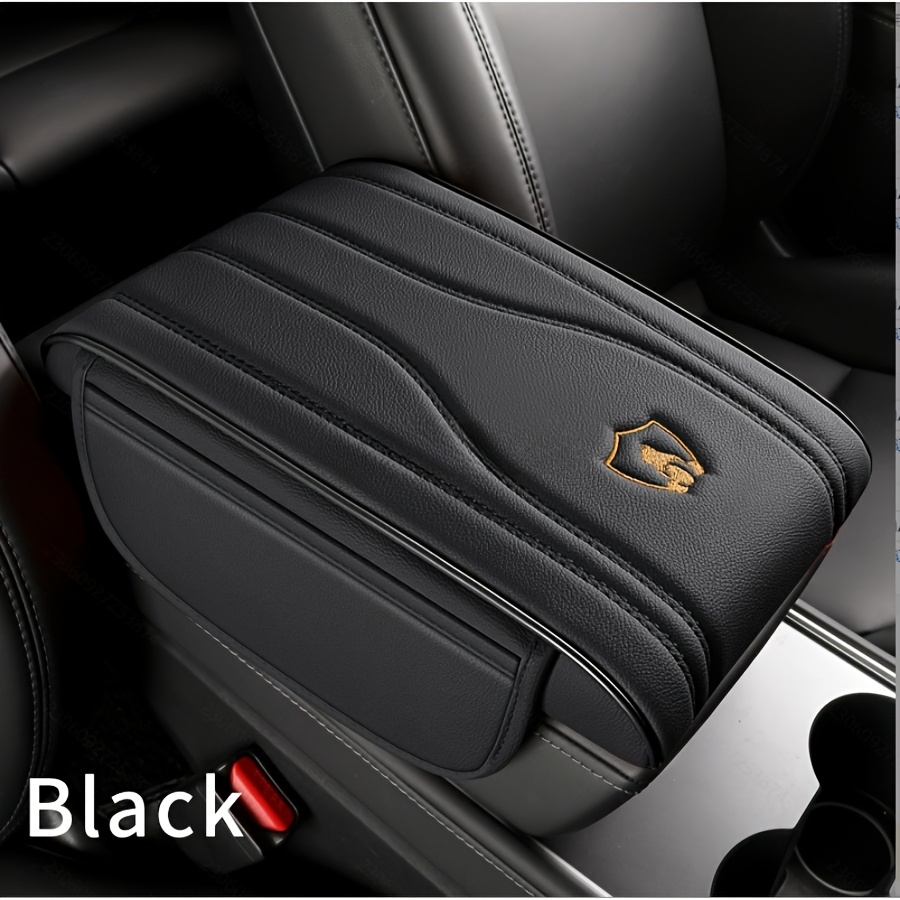 TEMU Car Armrest Cushions, Wear-resistant Pu Leather Interior And Red Car Parts