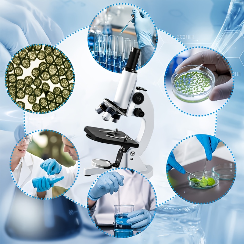 Monocular Microscope, 64x-2400x Microscope with Gift Box, Desktop Microscope for School Science Biology Experiments, Digital Microscope Scientific Research Student Microscope