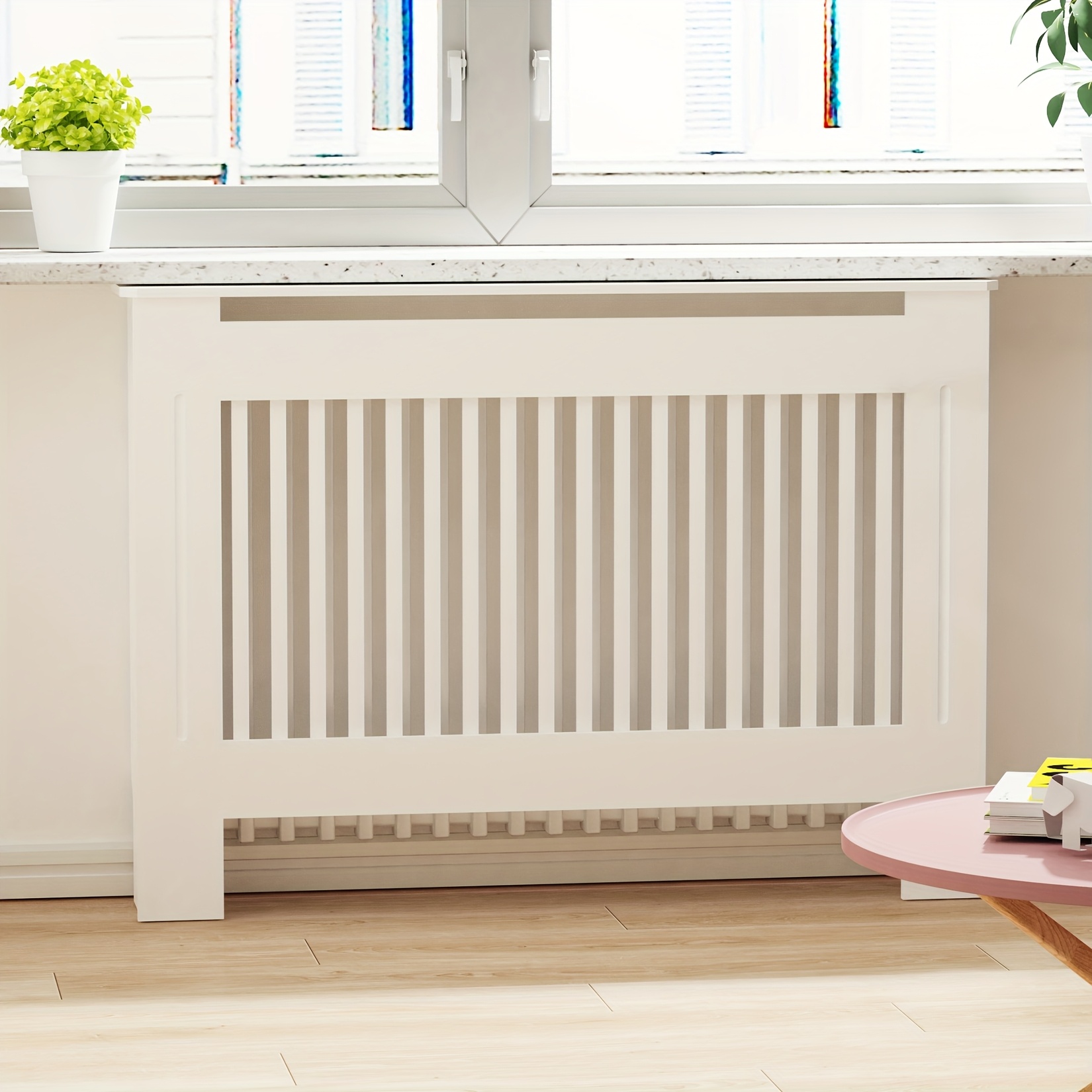 Visoka lesena obloga za radiator, notranja višina omarice 100 cm, bele prevleke za grelnike, moderne visoke police za radiator, odebeljena MDF