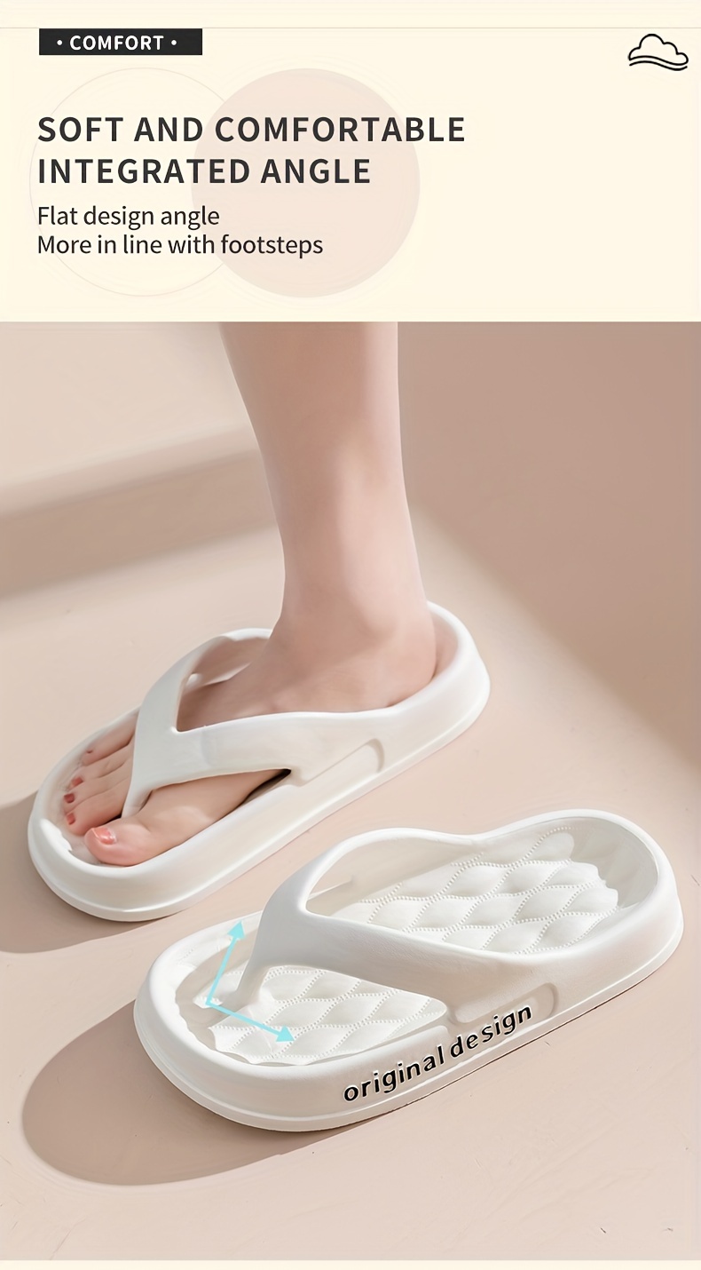 Simple Letter Print Flip Flops, Casual Clip Toe Summer Shoes, Comfortable Indoor Home Slides