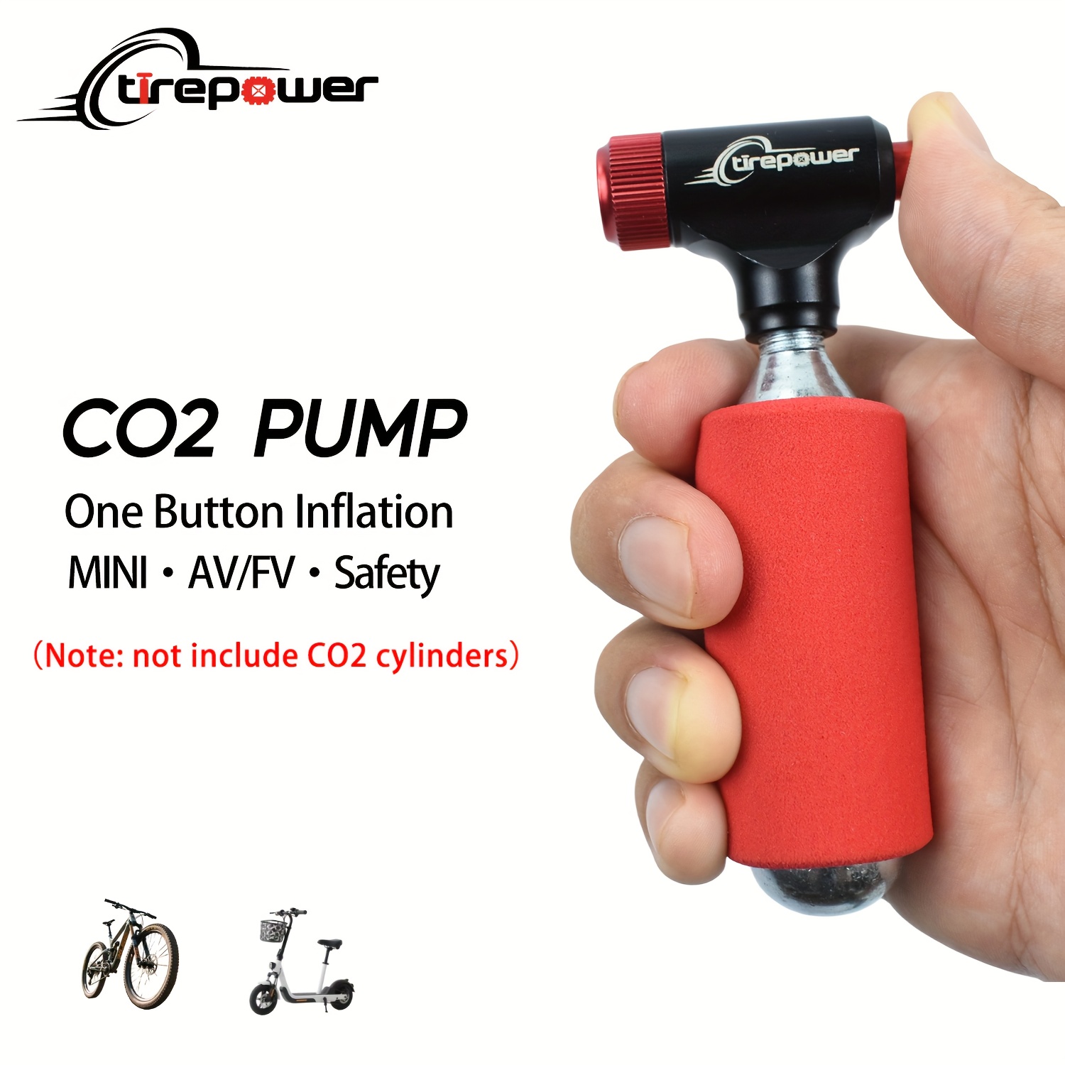 thumbnail interactive-video image 1 of Mini CO2 Pump With Clear Pressure Gauge Aluminum Alloy Bike Air Mini Cycling Bicycle CO2 Inflator For Road And Mountain Bikes 1 of 11