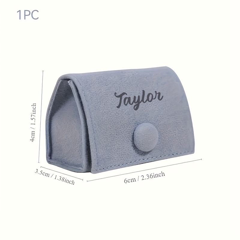 Personalized Flocked Jewelry Box with Custom Name, Elegant Gift