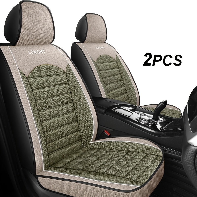 TEMU Fundas de Asiento Completo para Coche en , Adecuadas para los Dos Asientos Delanteros, Hechas de Lino y Transpirable, para Todas