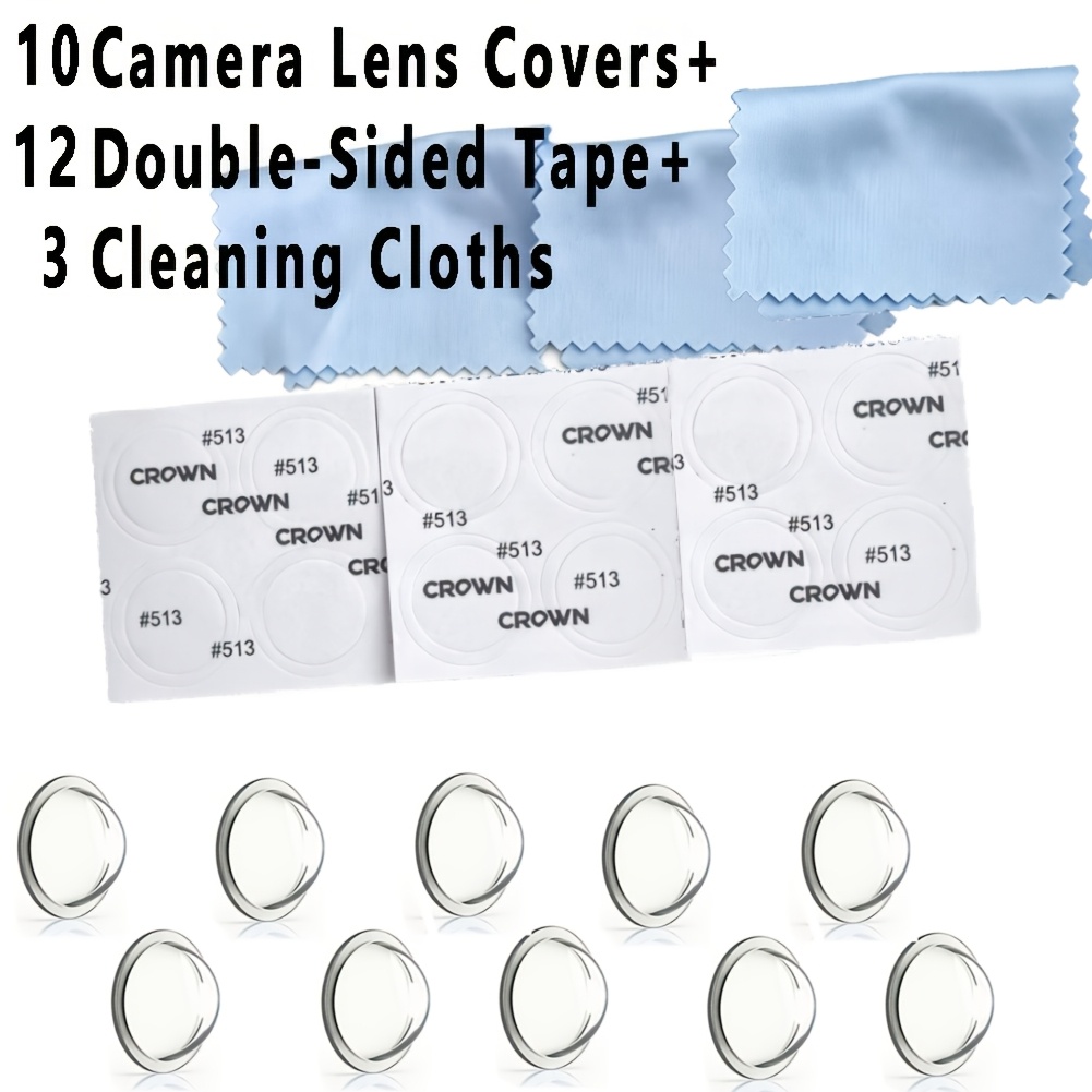 TEMU 10pcs Housses de protection pour caméra de voiture 360°, ( 10pcs de couvertures, 12pcs de adhésifs , 3pcs de chiffons) Étui de protection ,