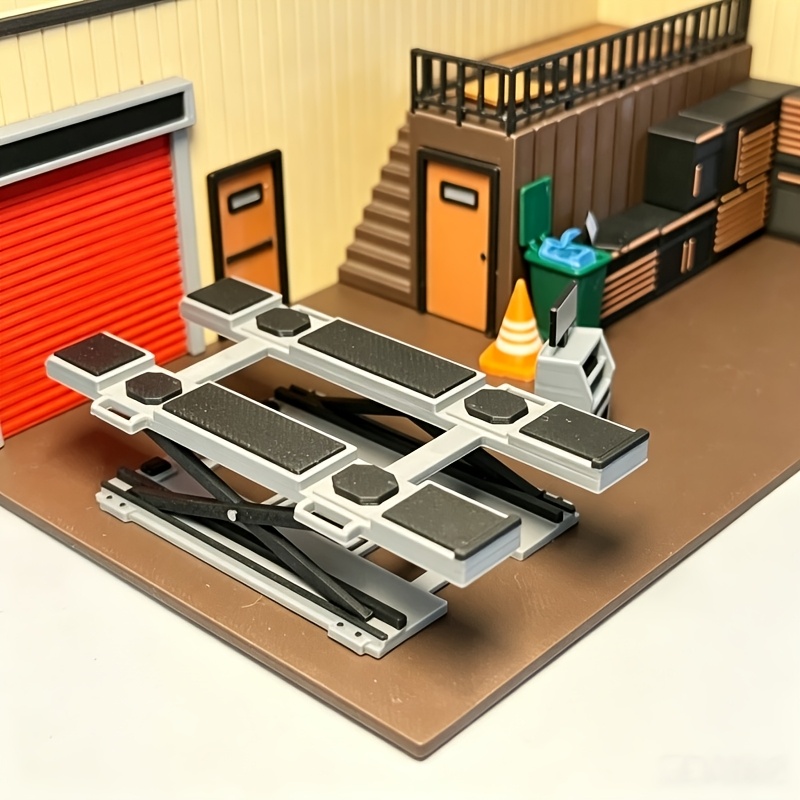 TEMU Mini-élévateur de voiture , Élévateur à ciseaux simulé, Support de réparation pour modèle de voiture, Modèle de table de sable de garage,